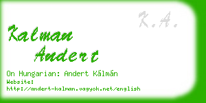 kalman andert business card